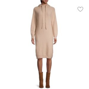 Stitchdrop sweater hoodie dress in nougat